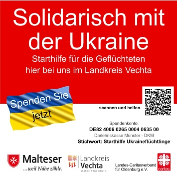 Spendenaufruf Ukraine © Landkreis Vechta