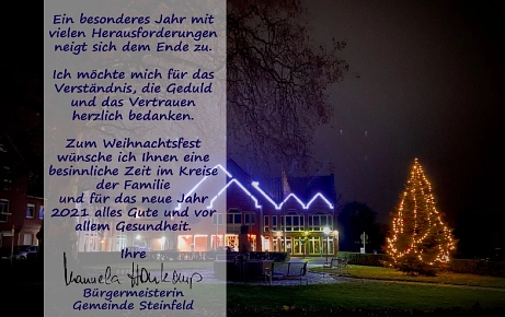 Weihnachtsgruß 2020 © Gemeinde Steinfeld - Hoffmann